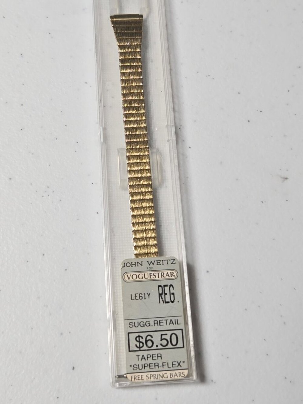 Vintage NWT John Weitz for VogueStrap LE61Y golden flex metal with springs band